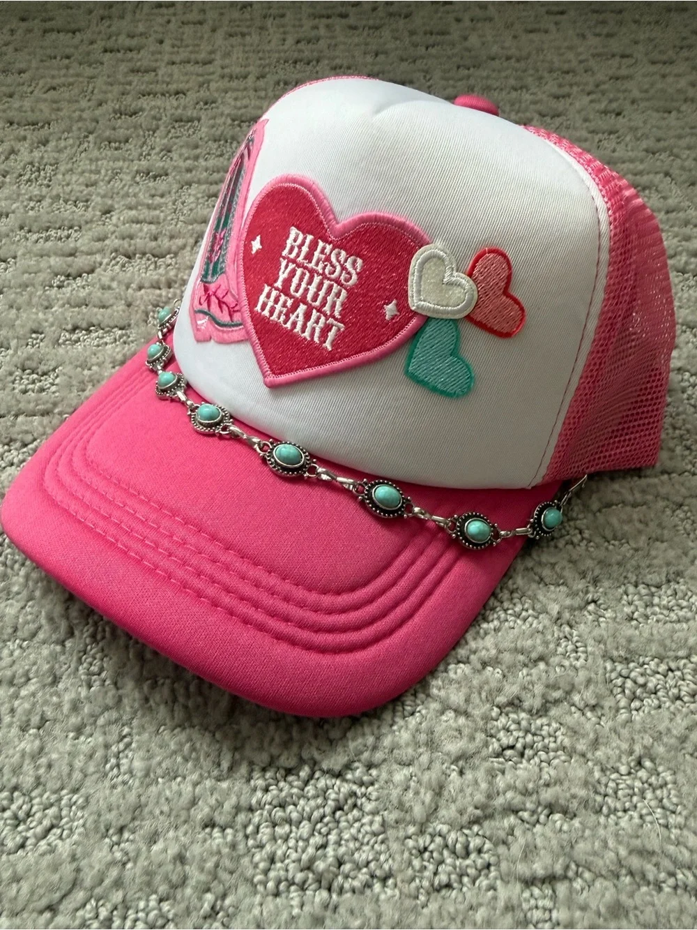 Pink western Trucker Hat mesh SnapBack